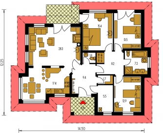 Floor plan of ground floor - BUNGALOW 87